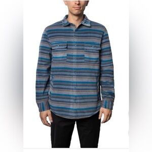 Voyager Striped Blue and Gray Men's Utility Sherpa Lined Jacket size Small
